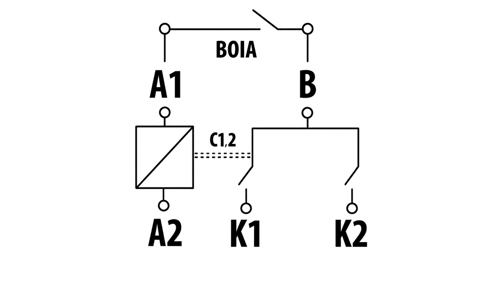 Esquema elétrico de Relé de Revezamento de Motores